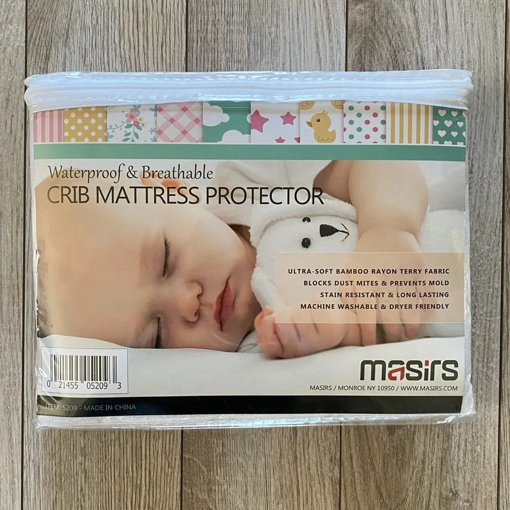 White Crib Mattress Protector - Waterproof & Breathable